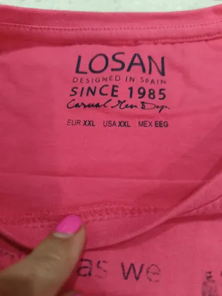 Camiseta LOSAN rosa estampada