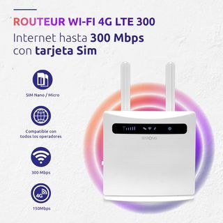 Router WiFi STRONG 4G LTE 300 - 4 Puertos