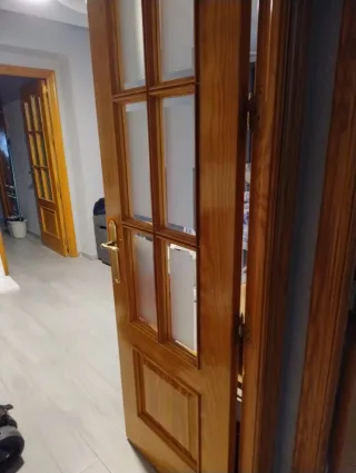 Lote de 6 puertas de madera con y sin cristal