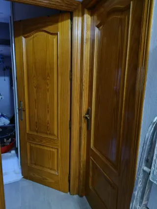 Lote de 6 puertas de madera con y sin cristal