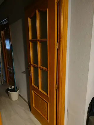 Lote de 6 puertas de madera con y sin cristal