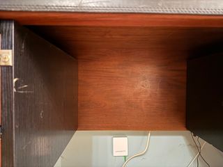 Mesa de despacho madera y cuero