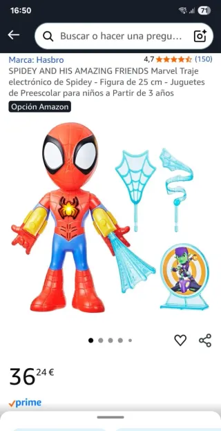 Figura Spiderman con lanzador de telarañas