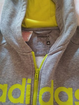 Chaqueta Adidas niño gris y amarillo