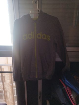 Chaqueta Adidas niño gris y amarillo