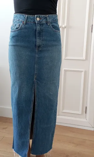 Falda vaquera larga azul