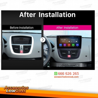 NAVEGADOR PEUGEOT 207 2 DIN 9" HD GPS ANDROID 11.