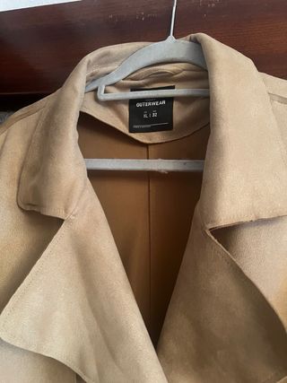 Chaqueta antelina mujer beige talla L