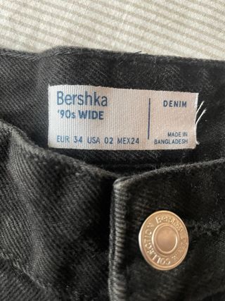 Pantalón vaquero Bershka 90s Wide negro