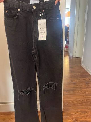 Pantalón vaquero Bershka 90s Wide negro