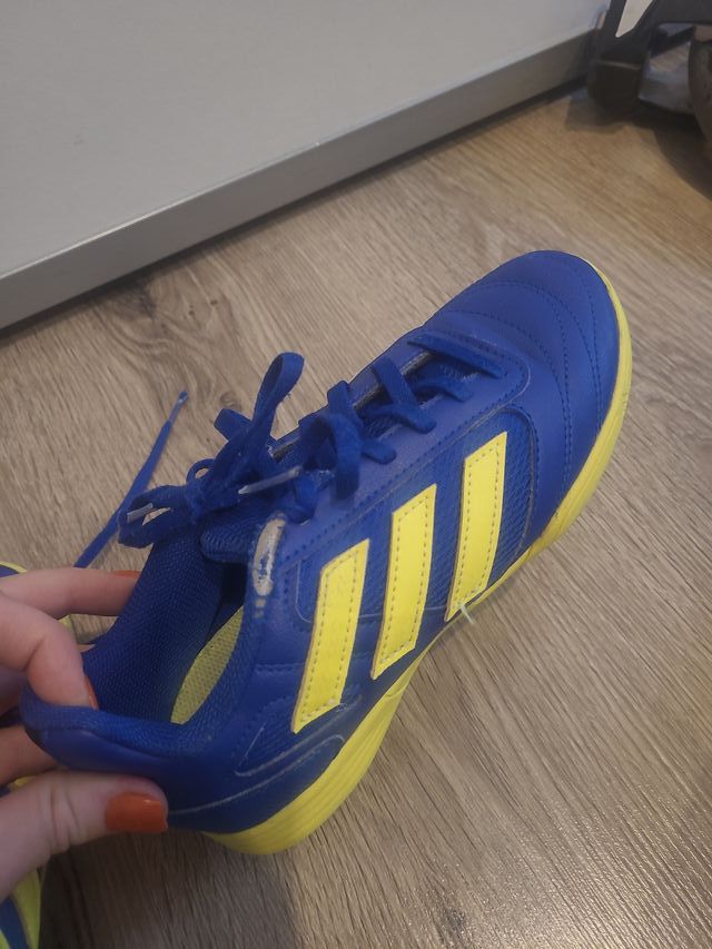 Zapatillas Adidas Fútbol Talla 35 Azul/Amarillo