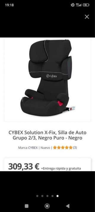Sillas coche Cybex Grupo II-III Silver.