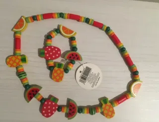 Collana e bracciale in legno per bambini