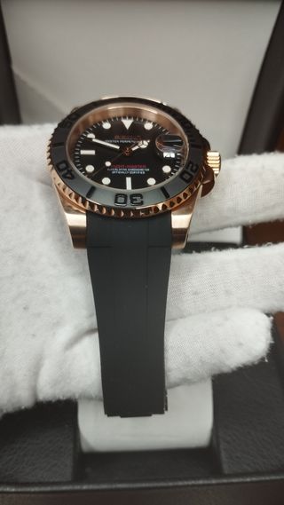 Reloj Seiko Mod Yatch-Master Negro y Oro Rosa Rose