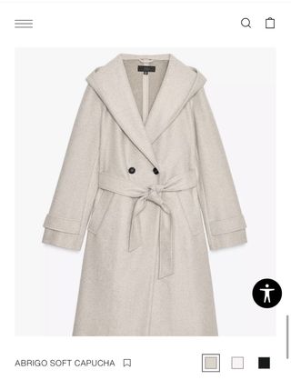 Abrigo Zara con capucha beige 