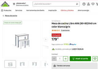 Mesa de cocina blanca y gris