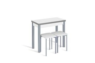 Mesa de cocina blanca y gris