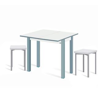 Mesa de cocina blanca y gris