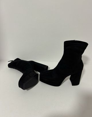 Botín tacón plataforma Zara Talla 41 Negro