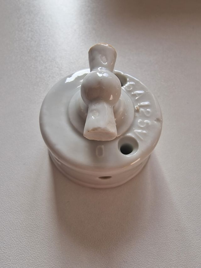 Interruptor vintage cerámica 6A 125V