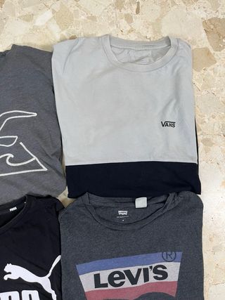 Lote 4 camisetas hombre M | Levi’s, Puma, Vans y H
