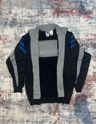 Chaqueta Adidas Retro 3 Rayas Negra/Azul