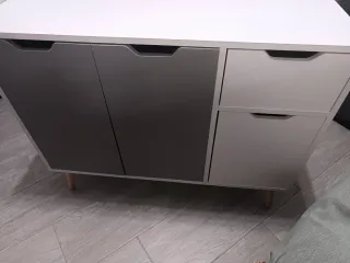 Mini Aparador Blanco y Gris.Montado NUEVO!.Recoger