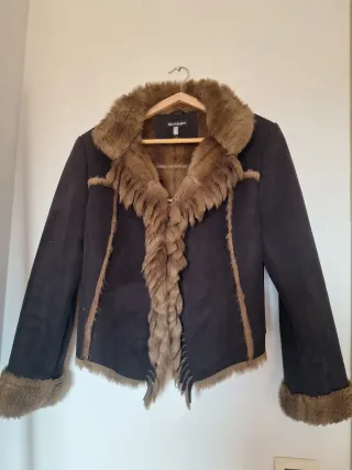 Chaqueta El Corte Inglés Negra y Marrón