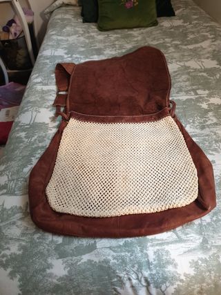 Bolso bandolera de piel marrón