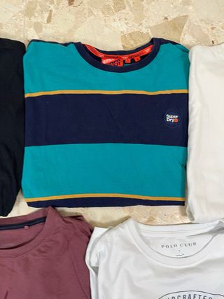 Lote 5 camisetas hombre M | Levi’s, Superdry, Polo