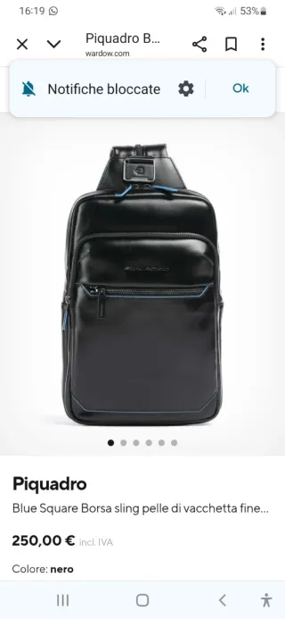Borsa uomo Piquadro nera nuova