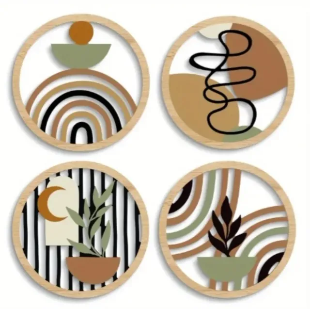 4 Adornos de Pared Redondos