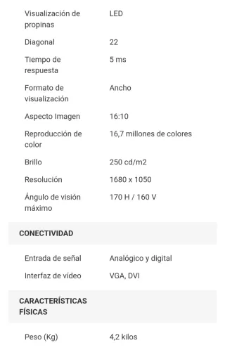 Pantalla LG Negra