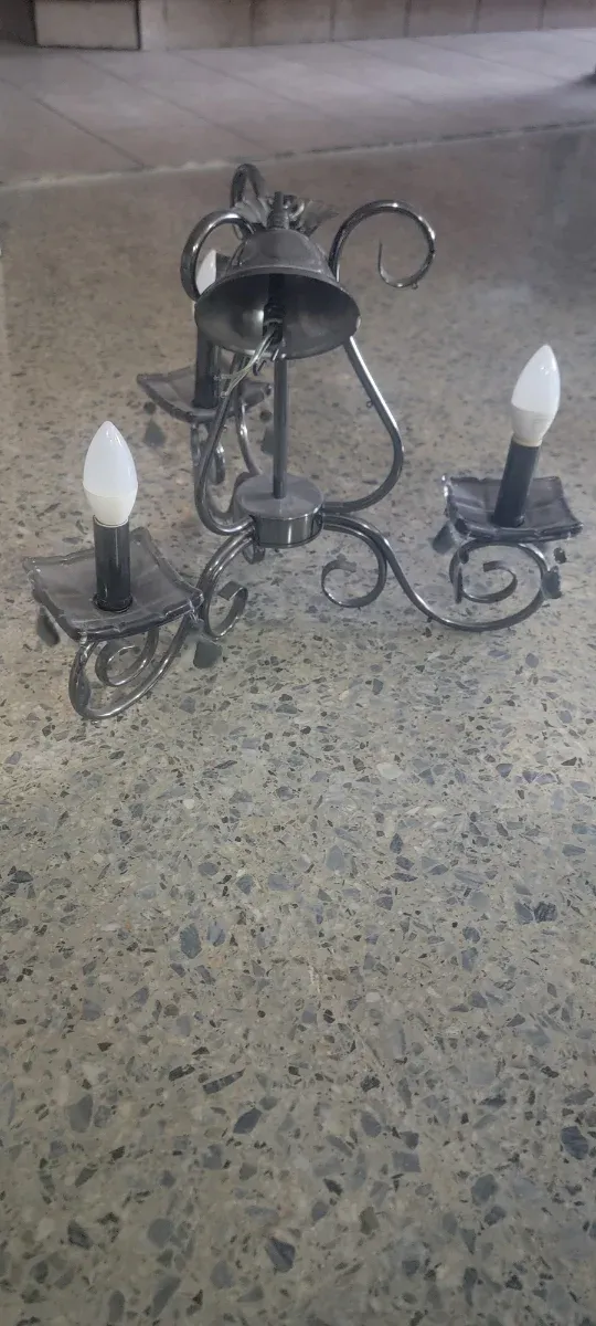 Lámpara de techo metal y cristal