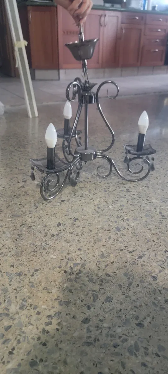 Lámpara de techo metal y cristal