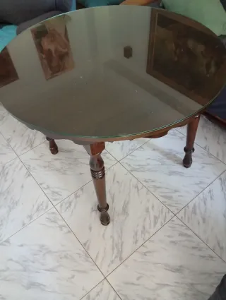 Mesa de salón extensible madera y cristal incluido