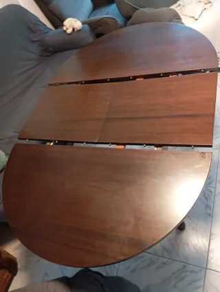 Mesa de salón extensible madera y cristal incluido