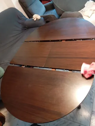 Mesa de salón extensible madera y cristal incluido