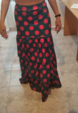 Falda Rociera Verde y Roja