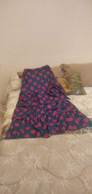 Falda Rociera Verde y Roja