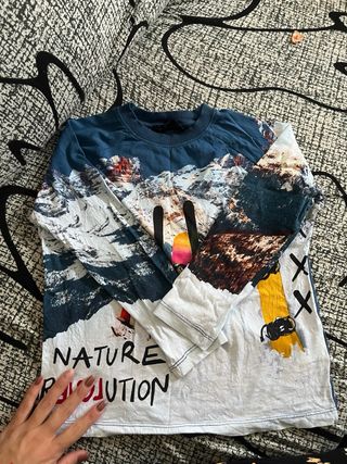 Camiseta niño 5/6 años estampado montaña