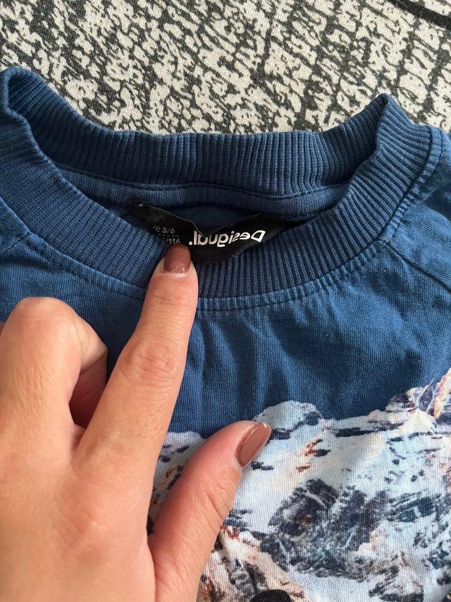 Camiseta niño 5/6 años estampado montaña