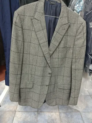 Chaqueta Zegna Cuadros Gris y Negro
