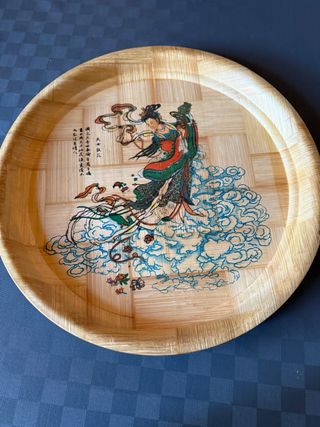 Vassoio in bambù con decoro