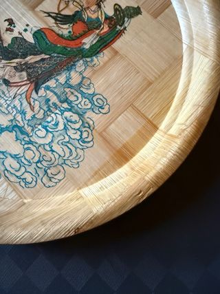 Vassoio in bambù con decoro