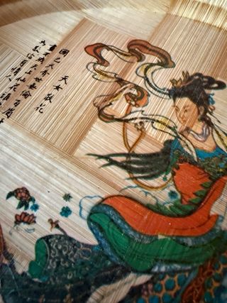 Vassoio in bambù con decoro