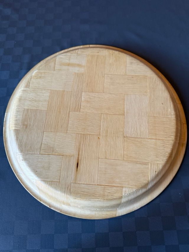 Vassoio in bambù con decoro 