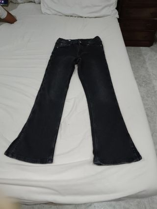 Pantalones campana niña negros