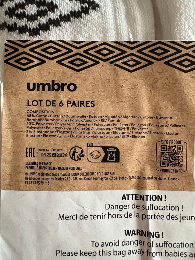 Calzettoni Umbro Lot de 6 Paires EU 39-42
