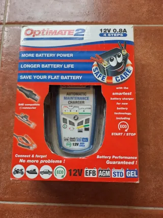 Cargador Batería OPTIMATE 2. Coche Moto 12V